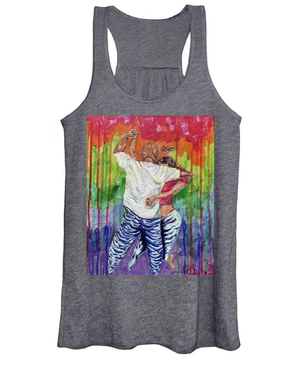 Couple Dancing with Rainbow Backdrop - Women's Tank Top