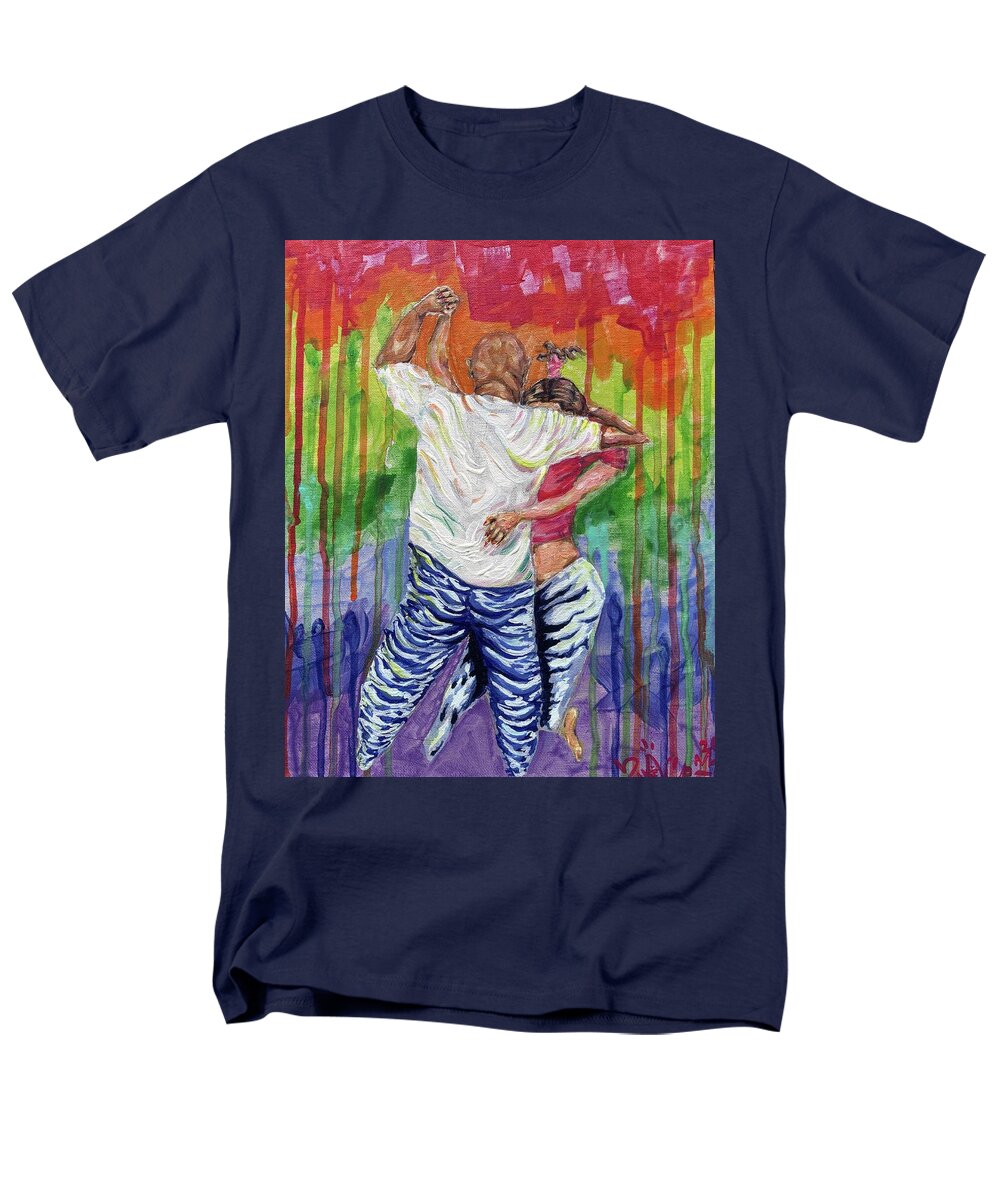 Couple Dancing with Rainbow Backdrop - Men's T-Shirt  (Regular Fit)