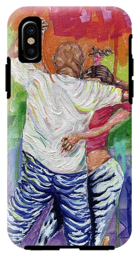 Couple Dancing with Rainbow Backdrop - Phone Case
