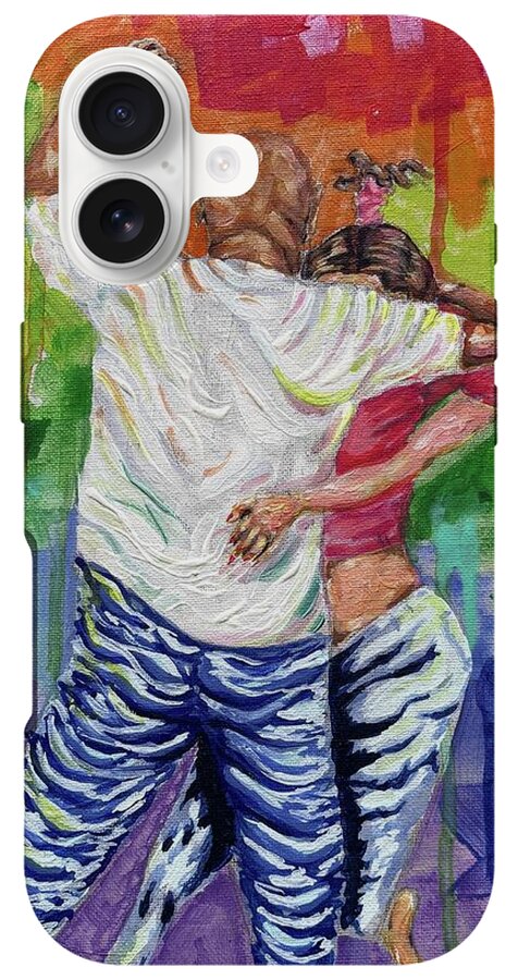 Couple Dancing with Rainbow Backdrop - Phone Case