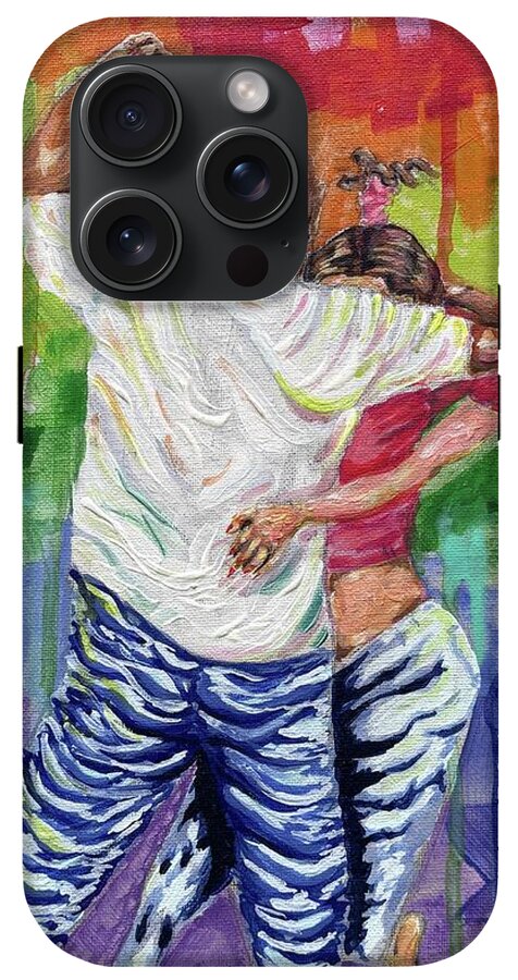 Couple Dancing with Rainbow Backdrop - Phone Case