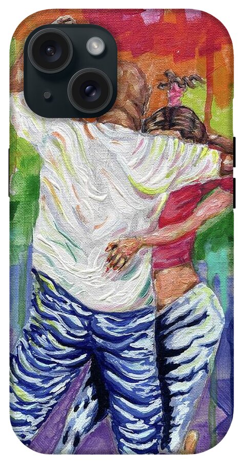 Couple Dancing with Rainbow Backdrop - Phone Case