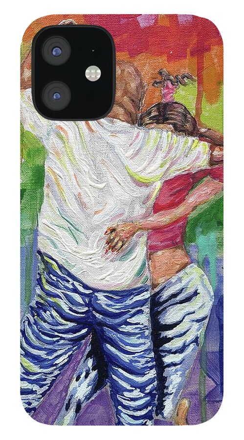 Couple Dancing with Rainbow Backdrop - Phone Case
