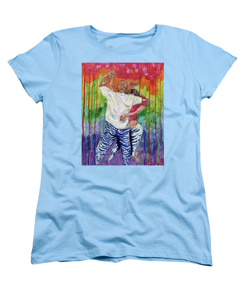 Couple Dancing with Rainbow Backdrop - Women's T-Shirt (Standard Fit)